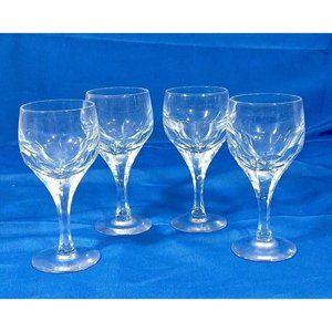 EVORA Atlantis (4) Crystal WHITE WINE 6.25" Glasses  Made in Portugal